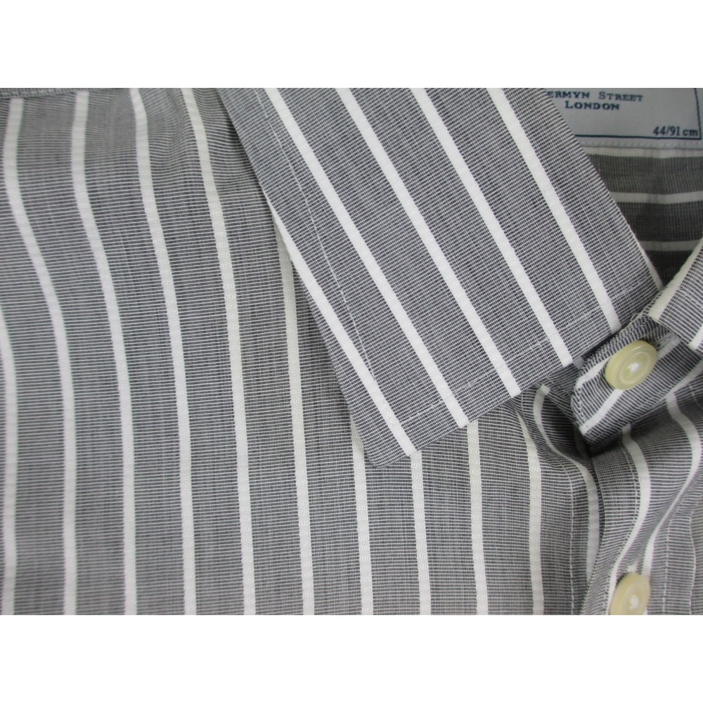 Charles Tyrwhitt Shirt Mens 2XL XXL Gray Striped Button Up Jermyn Street London* - Picture 4 of 11